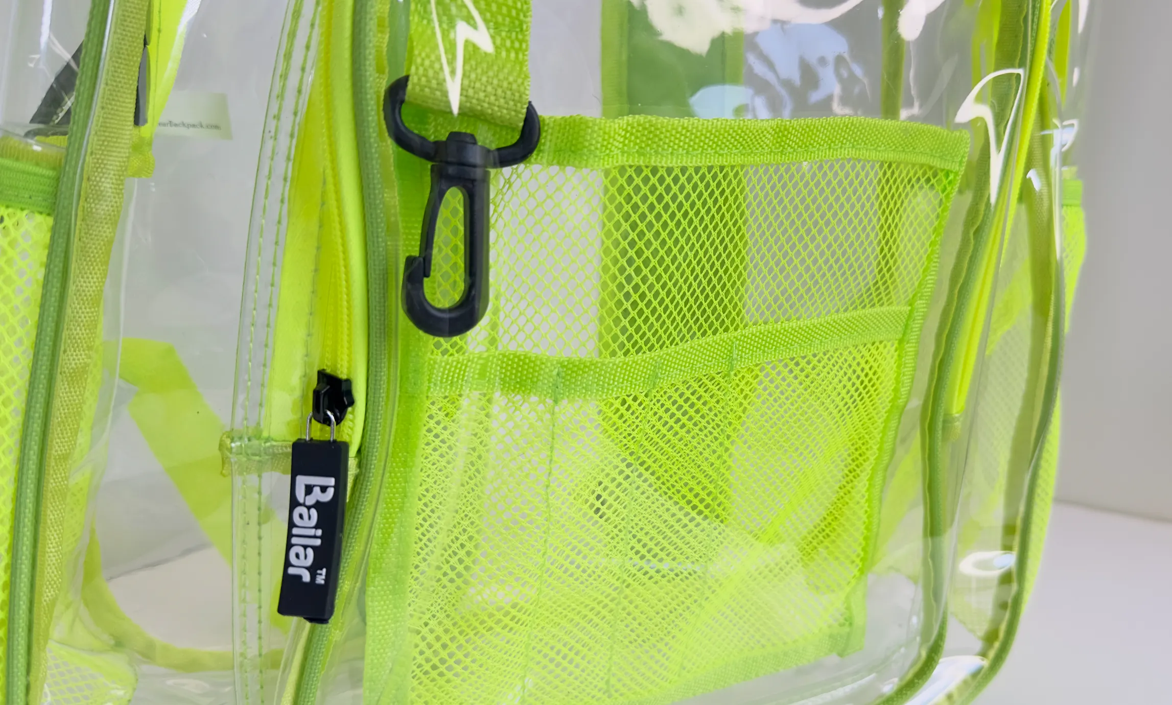 Clear Backpack 1 Red 1 Green