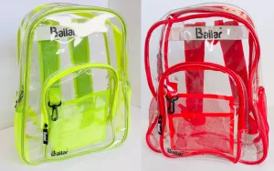 Clear Backpack 1 Red 1 Green