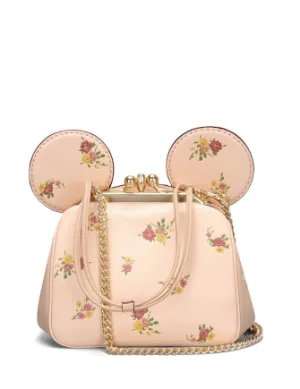 Coach Kisslock Bag With Floral Mix Print and Minnie Mouse Ears