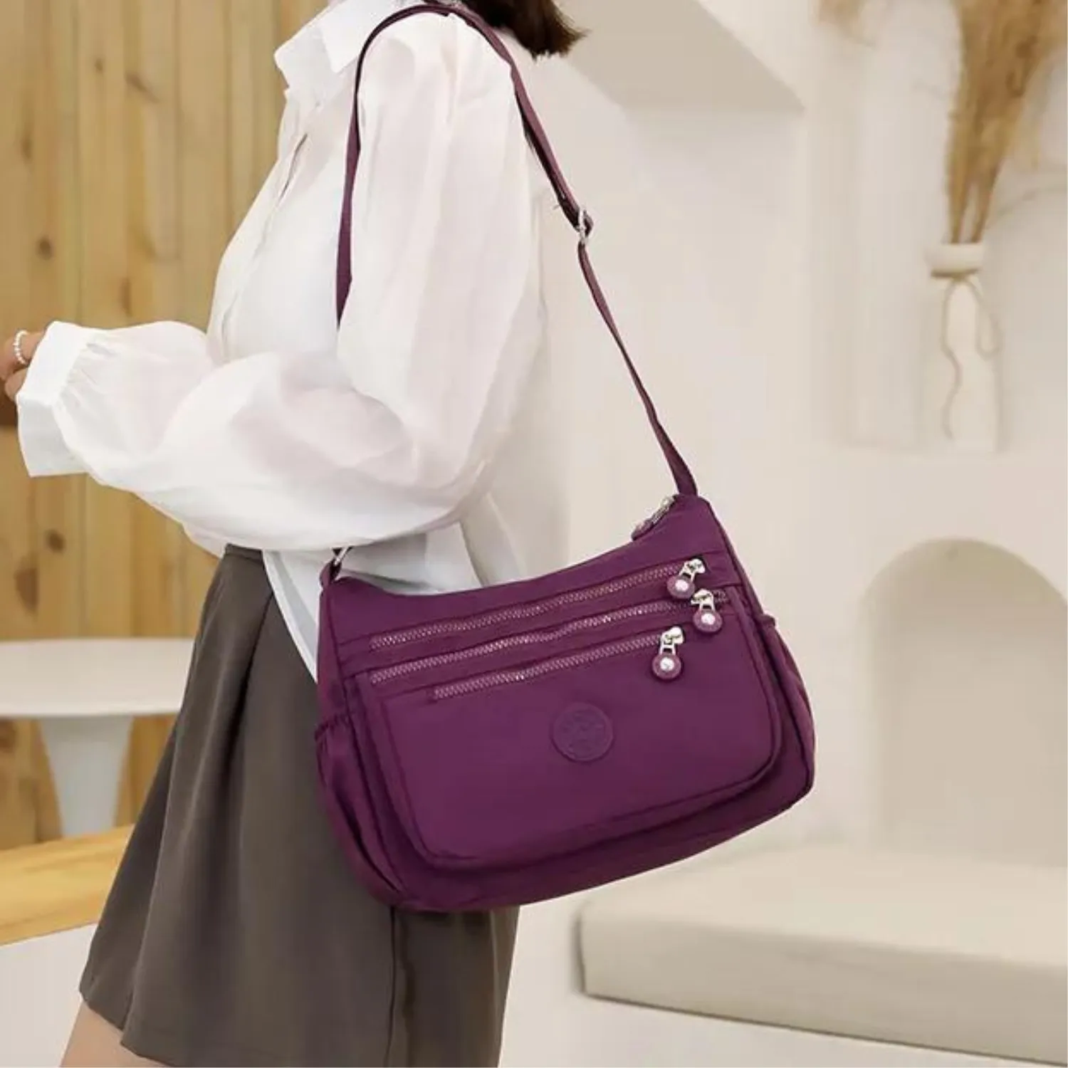 Contemporary Water-Resistant Crossbody Bag