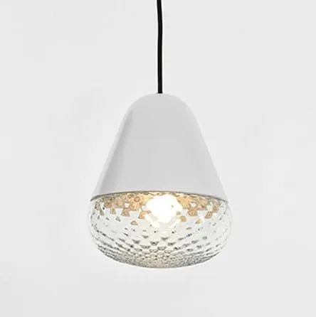 Copper or black pendant light with Murano balloton glass shade