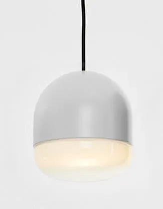 Copper or black pendant light with Murano balloton glass shade