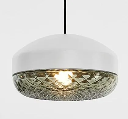 Copper or black pendant light with Murano balloton glass shade