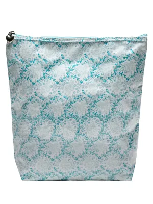 Cosmetic Bag (Large), Trellis (Aqua)