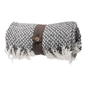 Cotton Cubic Throw Grey