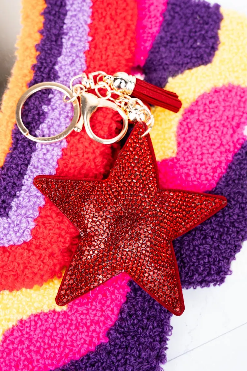 Crystal Avenue Red Crystal Encrusted Star Keychain