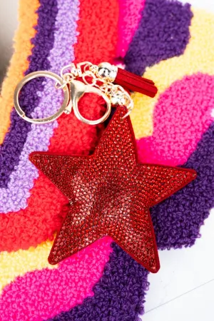 Crystal Avenue Red Crystal Encrusted Star Keychain