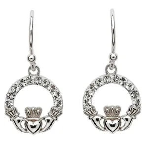 Crystal Claddagh Earrings