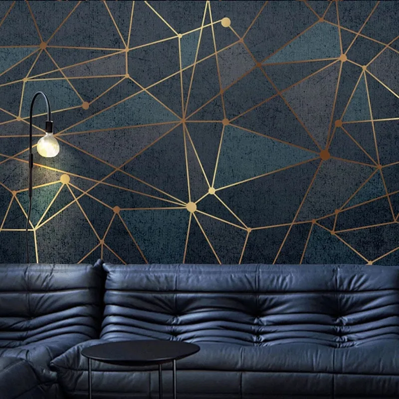 Custom Mural Wallpaper Abstract Geometric Lines (㎡)