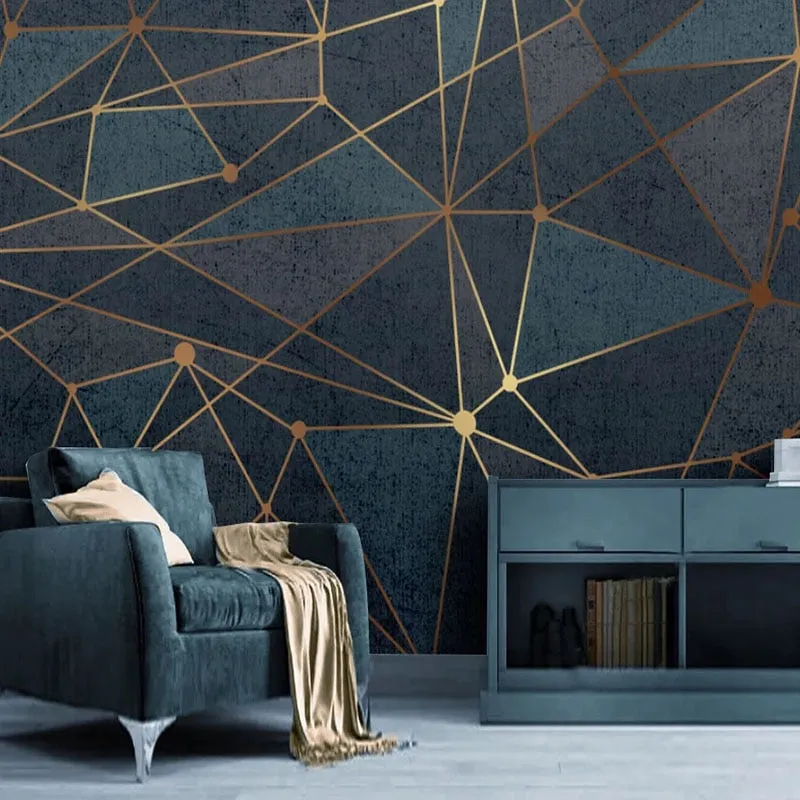 Custom Mural Wallpaper Abstract Geometric Lines (㎡)