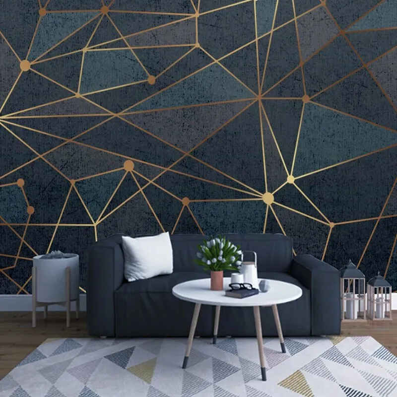 Custom Mural Wallpaper Abstract Geometric Lines (㎡)