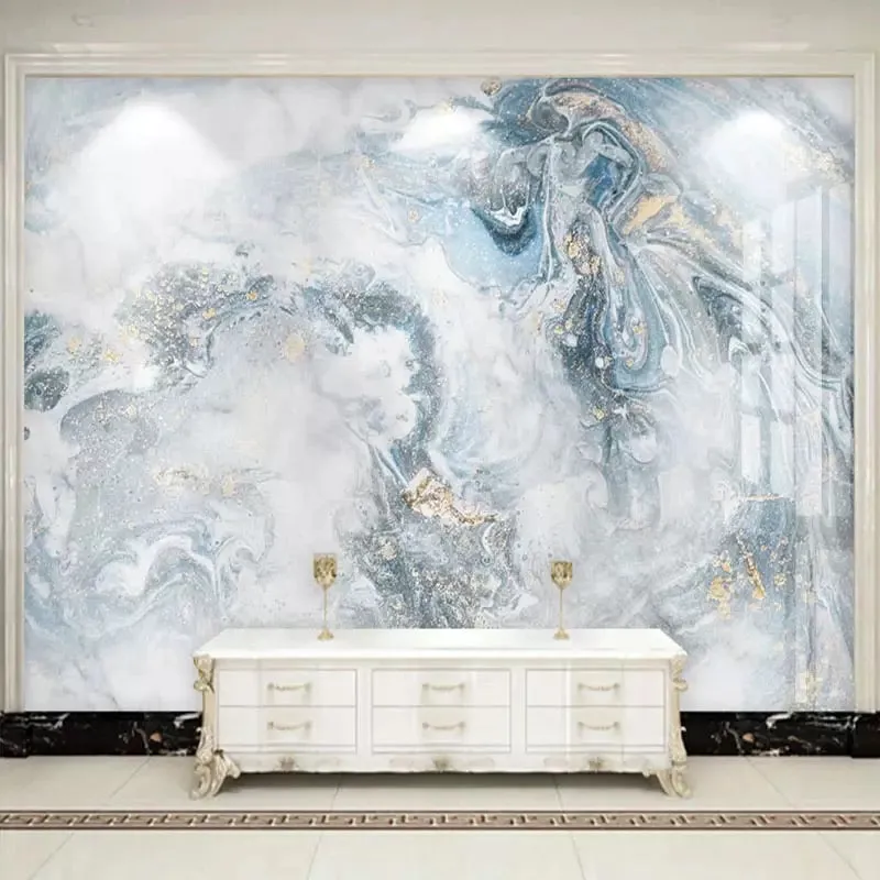 Custom Size Wallcovering Marble Effect Wallpaper Mural (㎡)