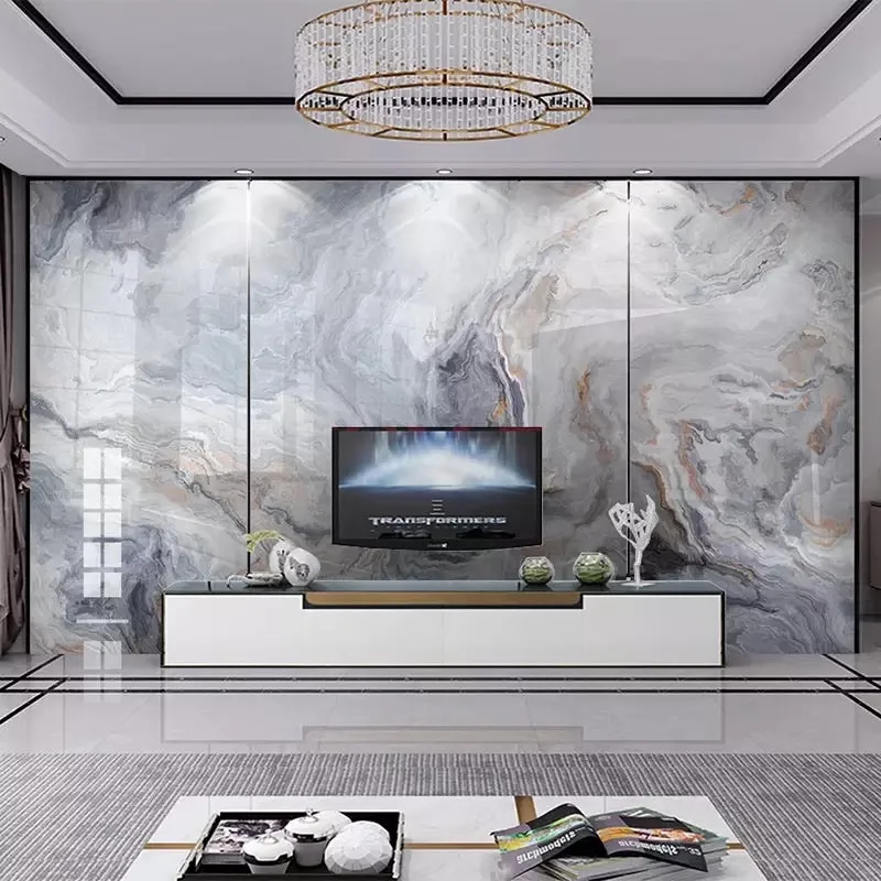 Custom Size Wallcovering Marble Effect Wallpaper Mural (㎡)