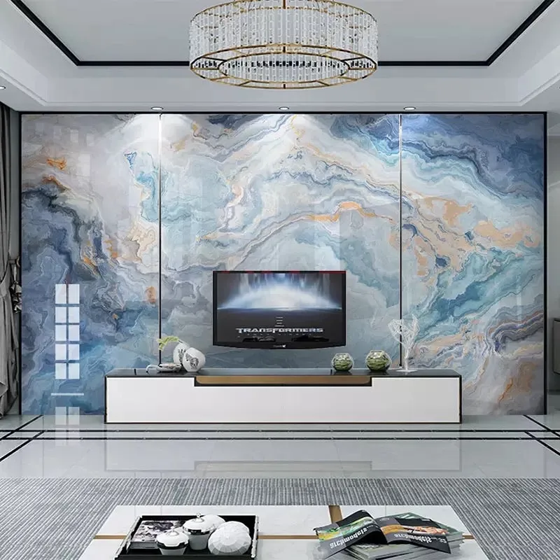 Custom Size Wallcovering Marble Effect Wallpaper Mural (㎡)