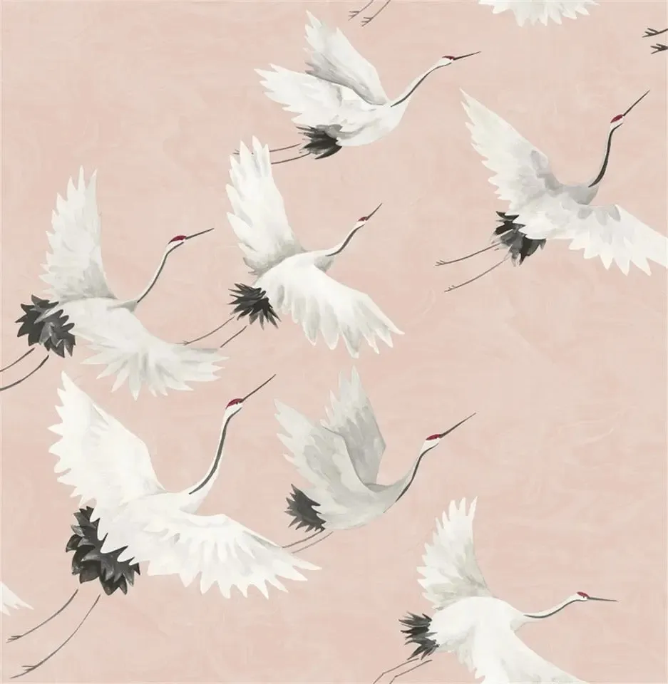 Custom Wallpaper Beautiful Crane Art Mural (㎡)