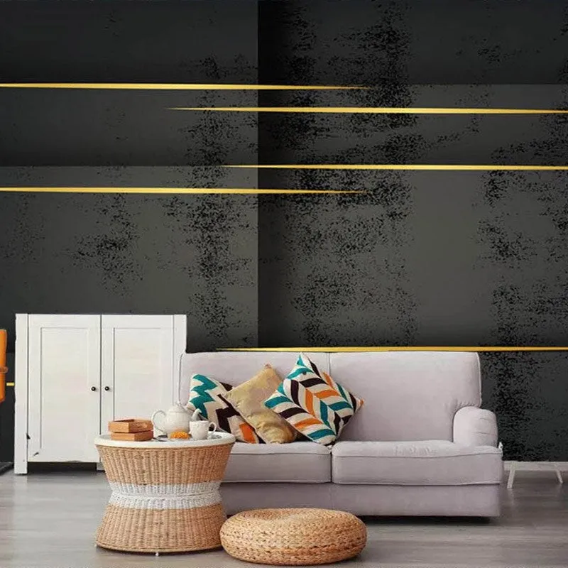 Custom Wallpaper Mural Abstract Geometric Gold Lines (㎡)