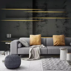 Custom Wallpaper Mural Abstract Geometric Gold Lines (㎡)