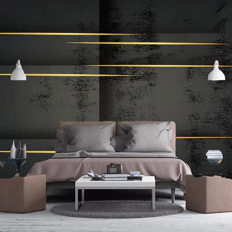 Custom Wallpaper Mural Abstract Geometric Gold Lines (㎡)