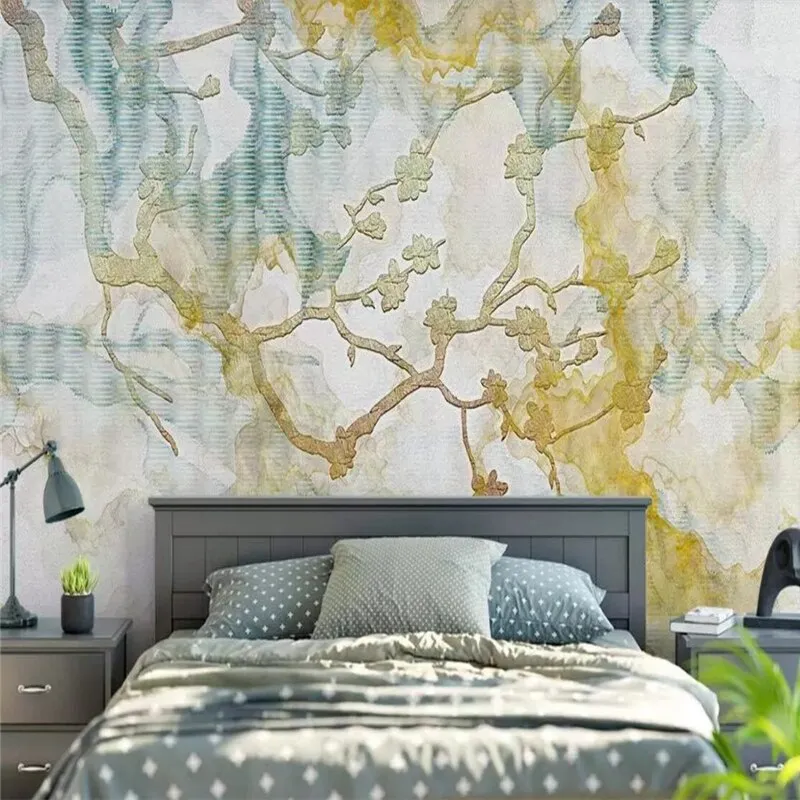 Custom Wallpaper Mural Chinese Style Abstract Flowers Birds (㎡)
