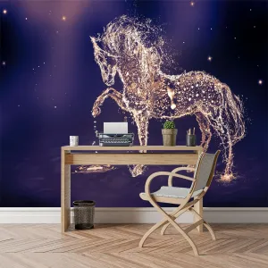 Custom Wallpaper Mural Glittering Running Horse (㎡)