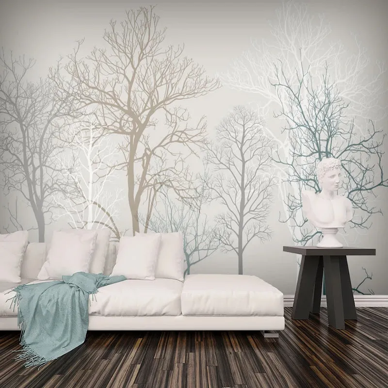 Custom Wallpaper Mural Hand Painted Abstract Forest (㎡)