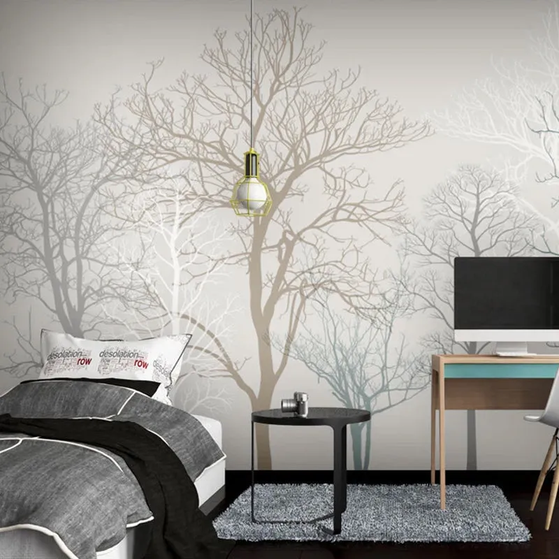 Custom Wallpaper Mural Hand Painted Abstract Forest (㎡)
