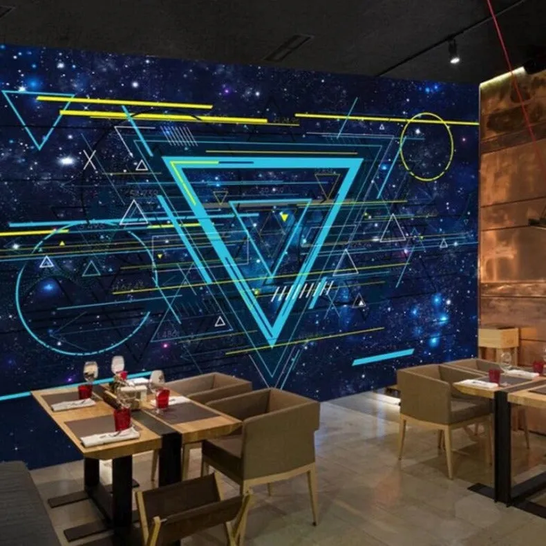 Custom Wallpaper Mural Modern Creative Star Space Line (㎡)