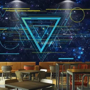Custom Wallpaper Mural Modern Creative Star Space Line (㎡)