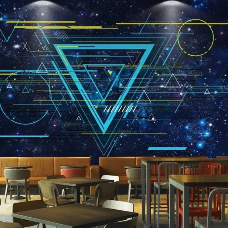 Custom Wallpaper Mural Modern Creative Star Space Line (㎡)