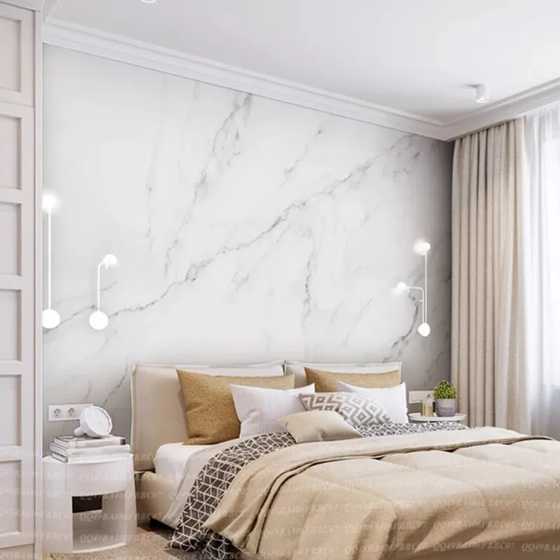 Custom Wallpaper Mural Nordic Style Simple Marble Effect (㎡)