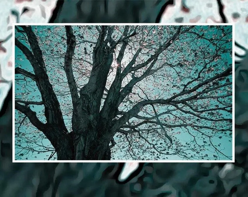 Custom Wallpaper Mural Oil Painting Effect Tree Silhouette (㎡)