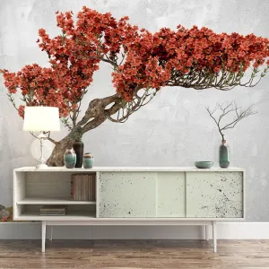 Custom Wallpaper Mural Retro Style Flower Tree (㎡)