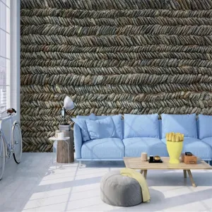 Custom Wallpaper Mural Stacked Pebble Wall Effect (㎡)