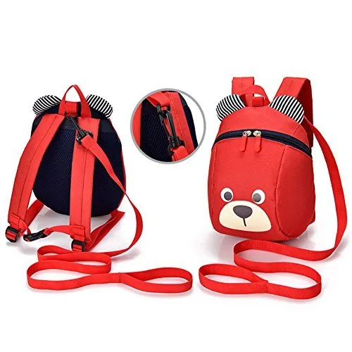 Cute Bear Small Toddler Backpack With Leash