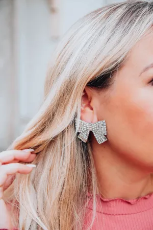 Daisy Bow Earrings - Silver