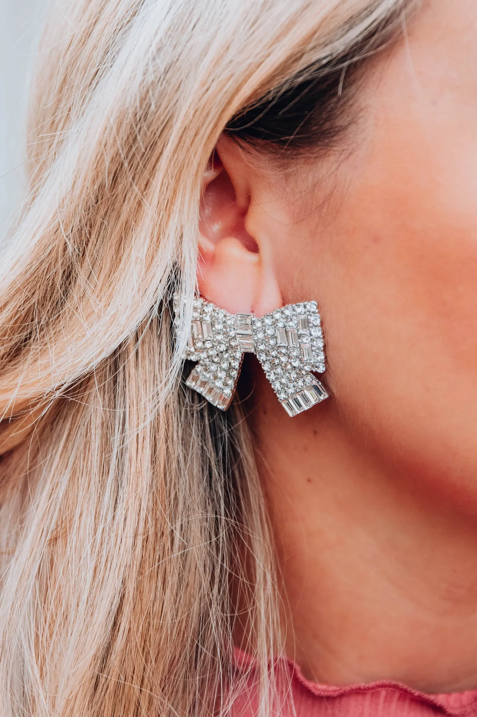 Daisy Bow Earrings - Silver