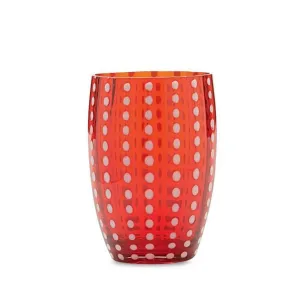 Dapple Glass Tumbler Cranberry