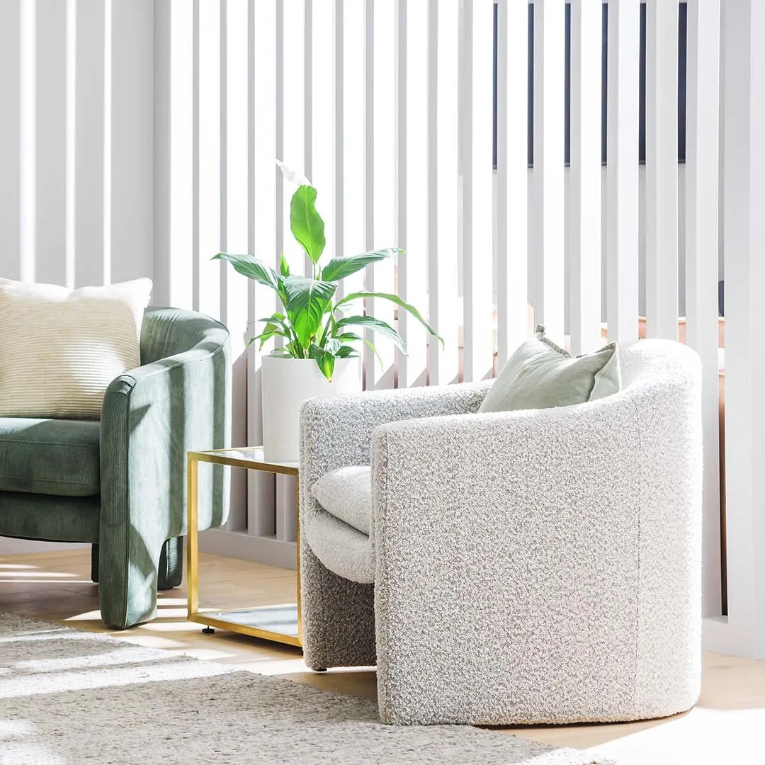 Daren Armchair - Charcoal White Boucle