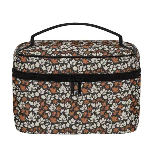 Dark Autumn Leather Cosmetic Bag