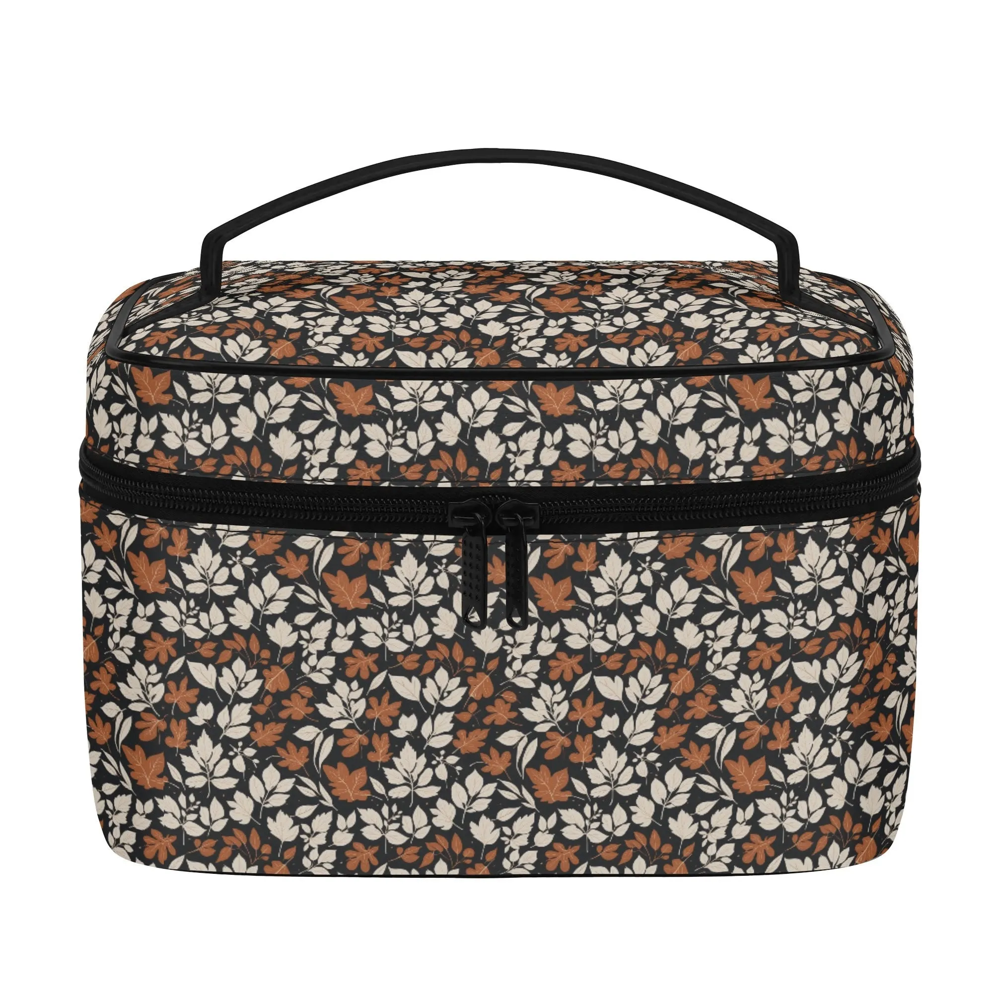 Dark Autumn Leather Cosmetic Bag