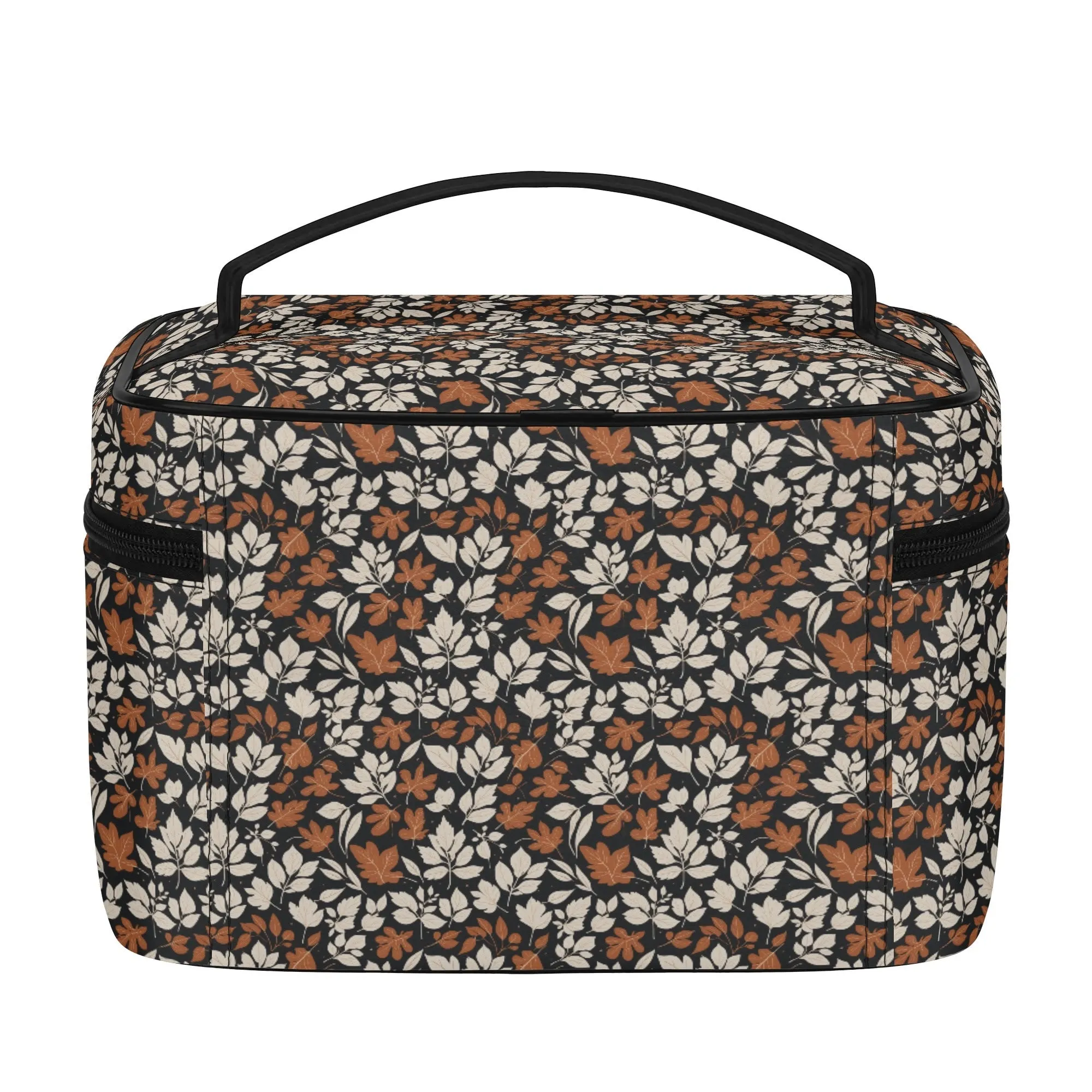 Dark Autumn Leather Cosmetic Bag