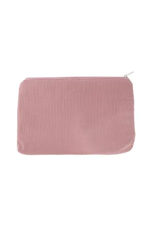 Day In Day Out Pink Ribbed Cosmetic Bag