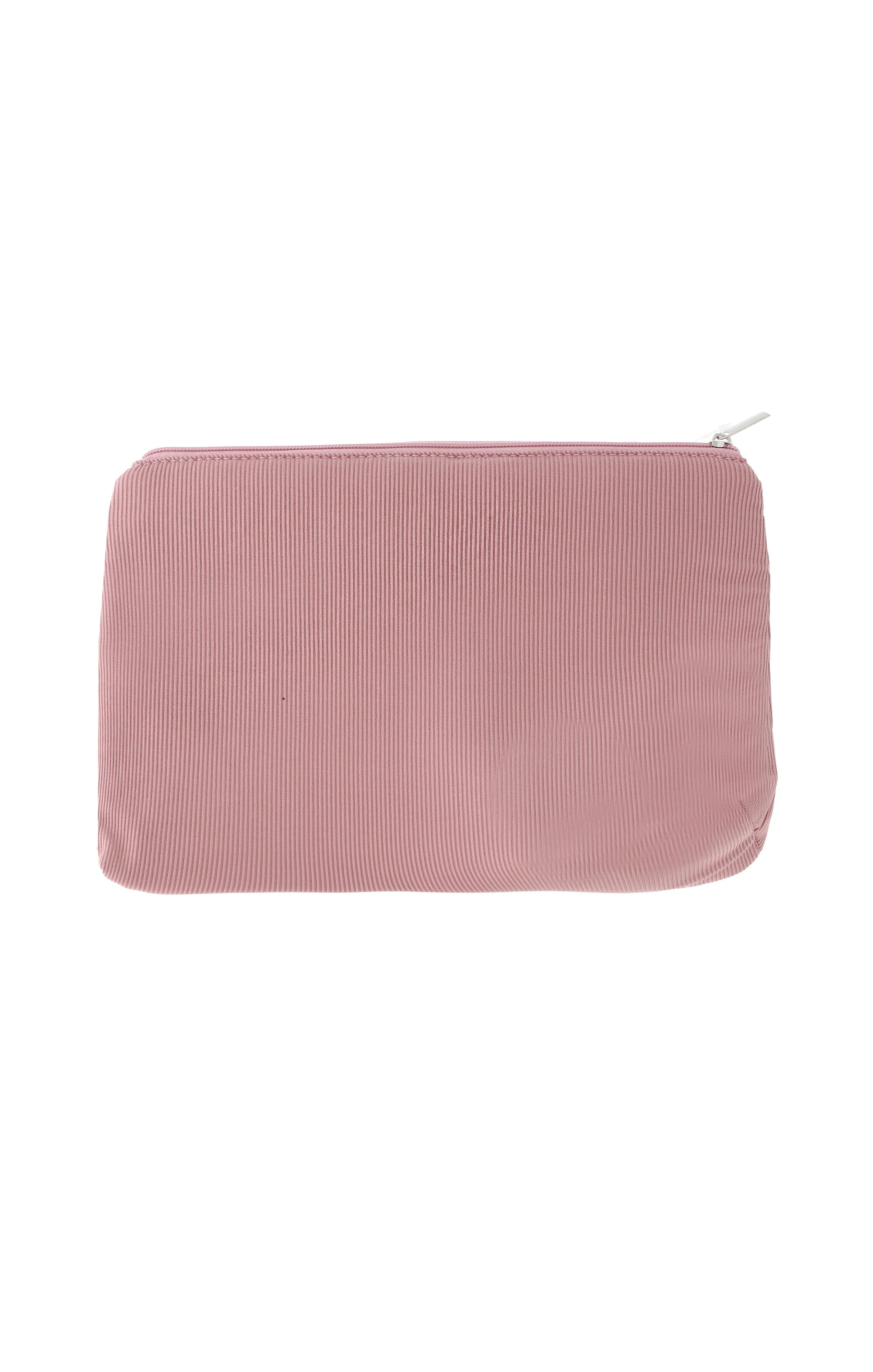 Day In Day Out Pink Ribbed Cosmetic Bag