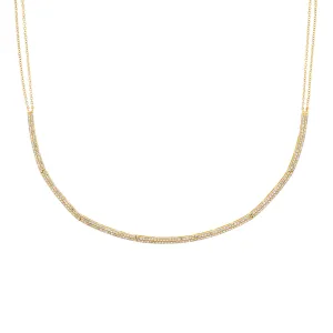 DAZZLING BAR LINK DIAMOND NECKLACE, 14kt GOLD