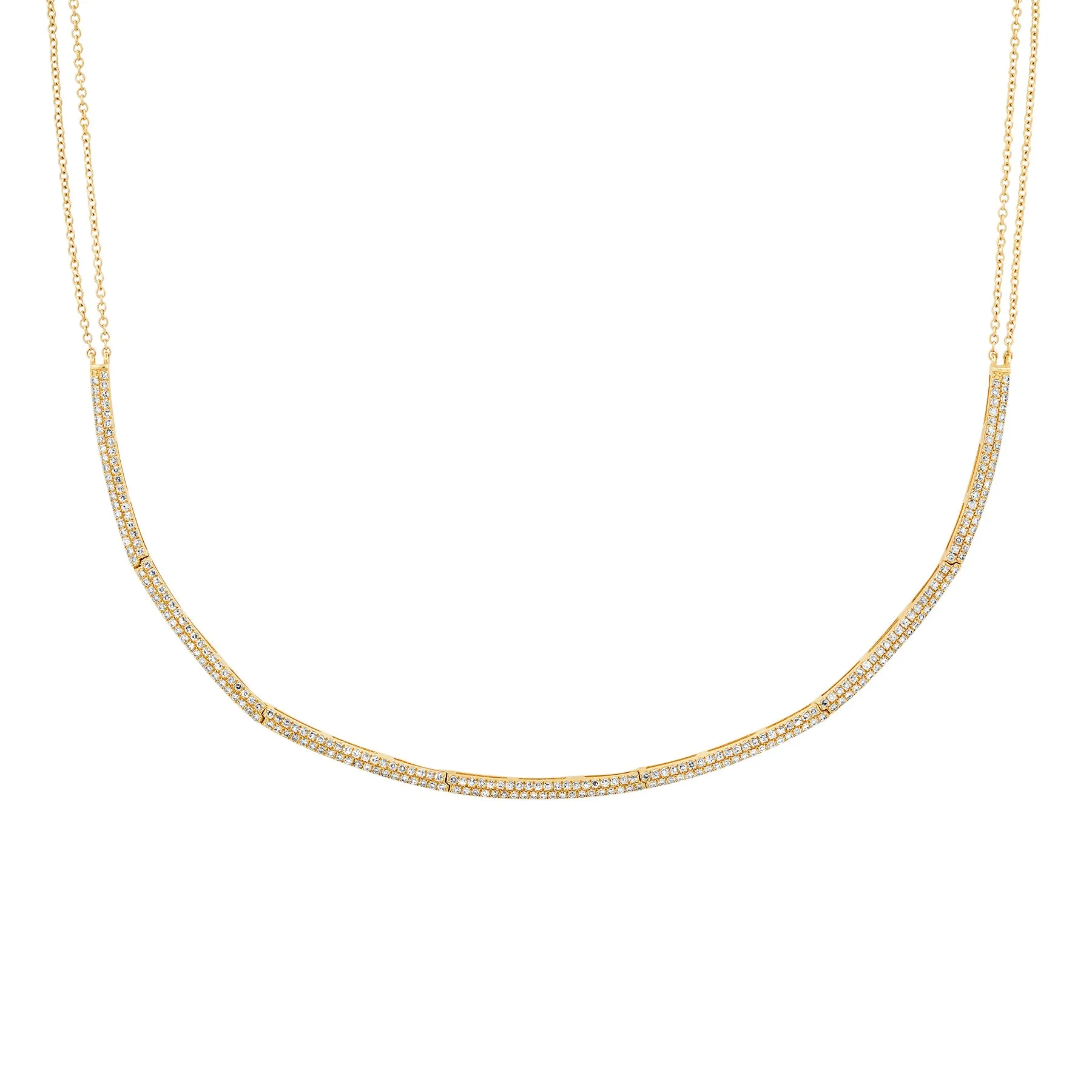 DAZZLING BAR LINK DIAMOND NECKLACE, 14kt GOLD