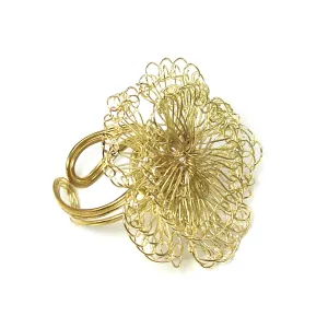 Dazzling Blossom Ring Goldtone WorldFinds