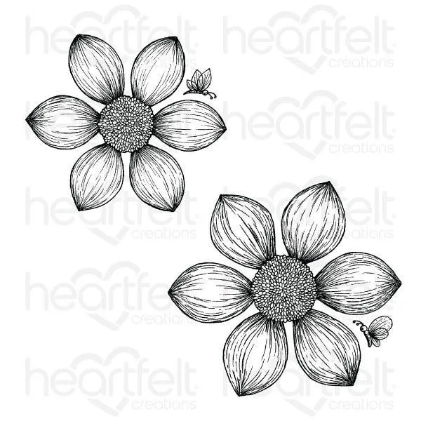 Dazzling Dahlia Cling Stamp Set