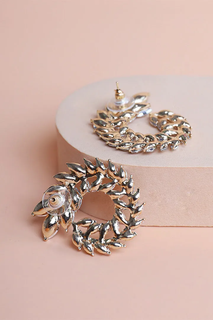 Dazzling Diamond Leaves Stud