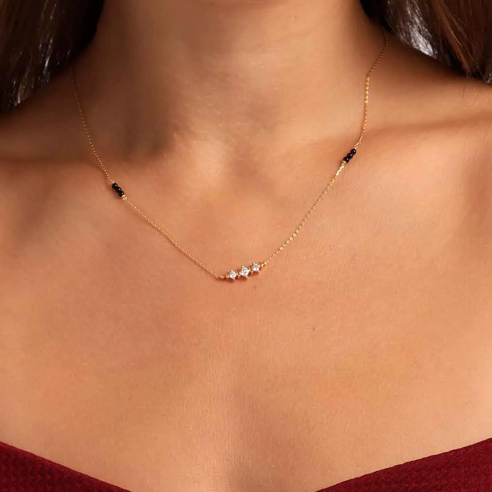 Dazzling Diamond Mangalsuta | 18k Gold Vermeil