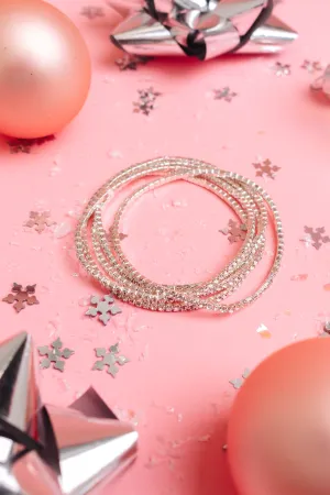 Dazzling Diamonds Bracelet Set - Silver